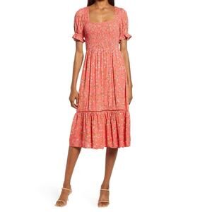 NWOT Lost + Wander sz M women Sweet Daze Floral Puff Sleeve Dress 0865